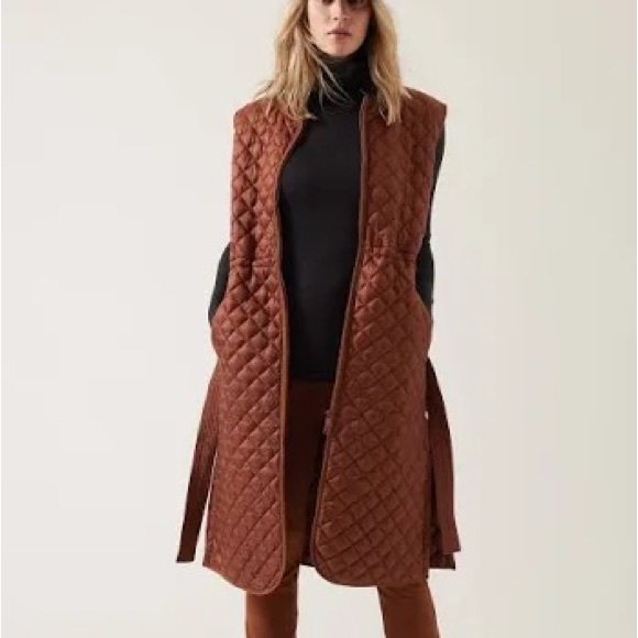 Athleta Jackets & Blazers - Athleta Whisper Featherless Long Vest (color:Ancient mahogany)